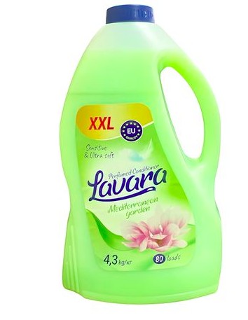 Кондиціонер-ополіскувач для білизни Lavara Mediterranean Garden, 80 циклів прання, 4.3 кг